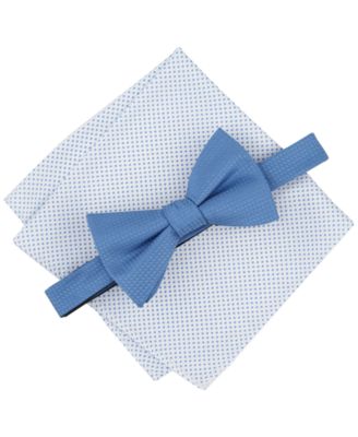 Alfani - Men's Geo-Pattern Bow Tie & Dot Pocket Square Set