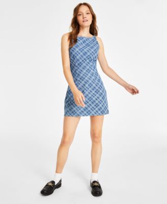 Tommy Jeans - Women's Cotton Tartan-Print Mini Dress