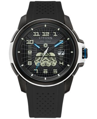 Citizen - Men's Star Wars Imperial Stormtrooper Black Perforated Polyurethane Strap Watch 44mm