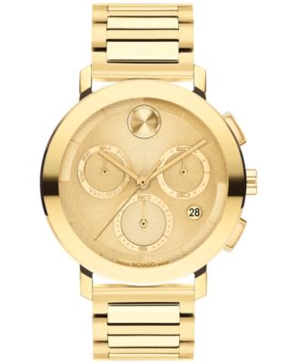 Movado - Men's Swiss Chronograph Bold Evolution 2.0 Gold Ion Plated Steel Bracelet Watch 42mm