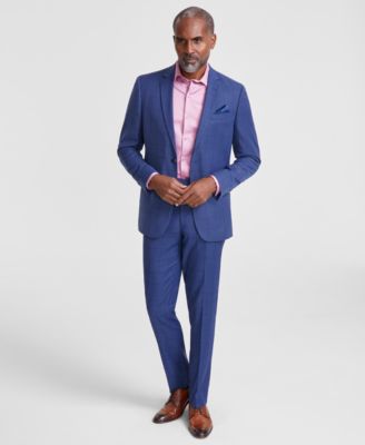 Nick Graham - Men's Slim-Fit Windowpane Check Suit