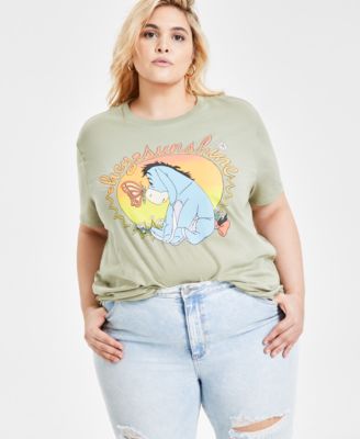 Disney - Trendy Plus Size Eeyore Graphic Print T-Shirt