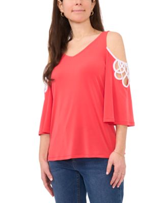 Sam & Jess - Petite Knit Cold-Shoulder Top