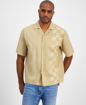 Hugo Boss - Men's Eligino Oversized Short Sleeve Check Button-Front Camp Shirt