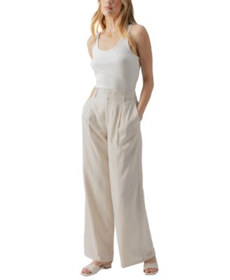 Sanctuary - Women's Pleated-Front Wide-Leg Trousers