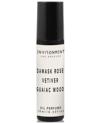 ENVIRONMENT - Damask Rose, Vetiver & Guaiac Wood Roll-On Oil Perfume (Inspired by 5-Star Luxury Hotels), 0.33 oz.
