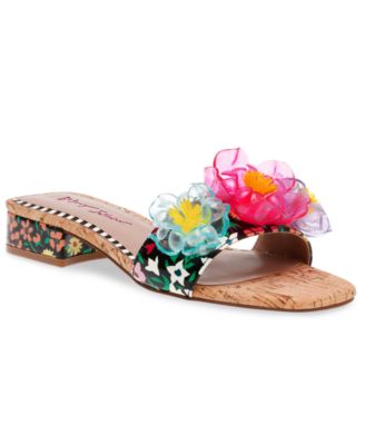 Betsey Johnson - Women's Brice Embellished Block-Heel Slide Sandals