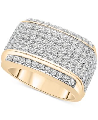 Macy's - Men's Diamond Multirow Cluster Ring (2 ct. t.w.) in 10k Gold