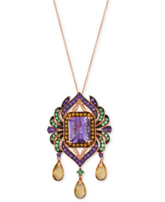 Le Vian - Multi-Gemstone Artistic Cluster 18" Pendant Necklace (13-3/4 ct. t.w.) in 14k Rose Gold