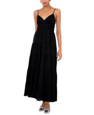 1.STATE - Women's V-Neck Sleeveless Tiered Maxi Dress