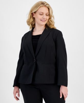 Kasper - Plus Size Crepe One-Button Jacket