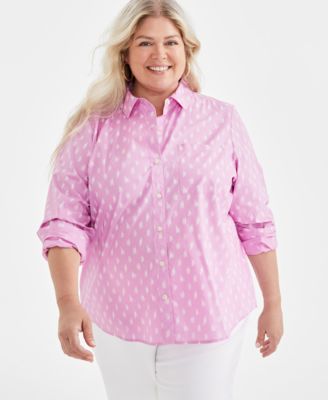 Style & Co - Plus Size Cotton Floral-Print Shirt
