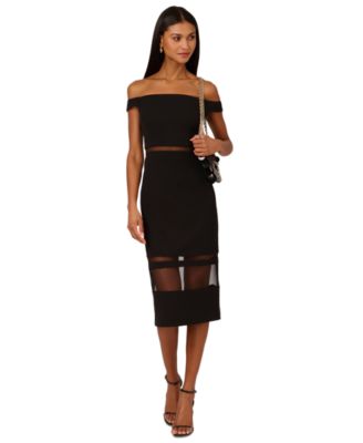 Adrianna by Adrianna Papell - Women's Mesh-Panel Midi Dress