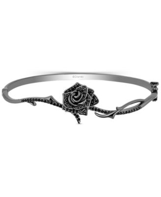 Disney Enchanted Vault - Black Diamond Maleficent Rose & Vine Bangle Bracelet (1/2 ct. t.w.) in Black Rhodium-Plated Sterling Silver