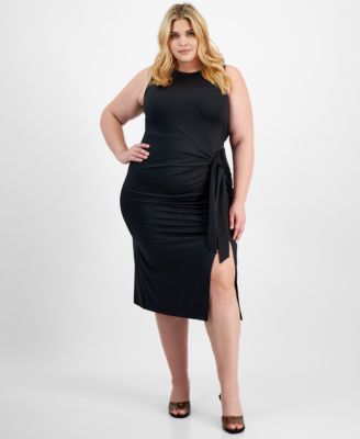 Bar III - Trendy Plus Size Snake-Print Bodycon Midi Dress