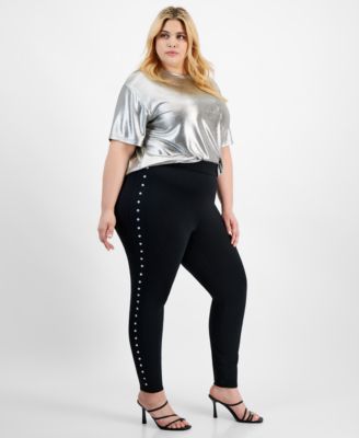 Bar III - Women's Side-Studded Leggings