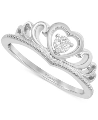 Disney Enchanted Vault - Diamond Heart Princess Tiara Ring (1/20 ct. t.w.) in Sterling Silver