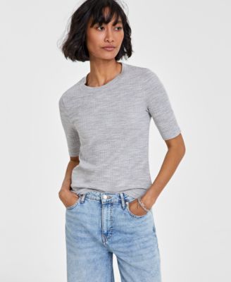 On 34th - Women's Spacedye Rib-Knit Top