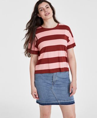 On 34th - Women's Rugby Stripe Drop-Shoulder T-Shirt