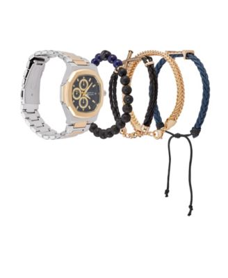 American Exchange - Men's Two-Tone Metal Alloy Bracelet Watch 52mm Gift Set
