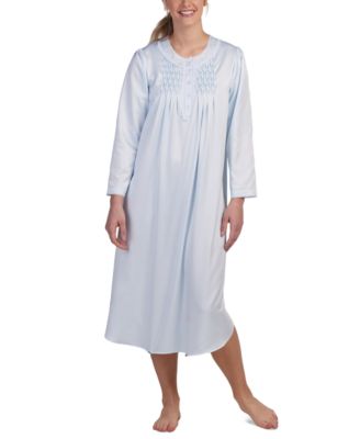 Miss Elaine - Petite Embroidered Long-Sleeve Nightgown