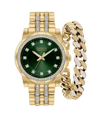 American Exchange - Men's Crystal Bracelet Watch 46mm Gift Set