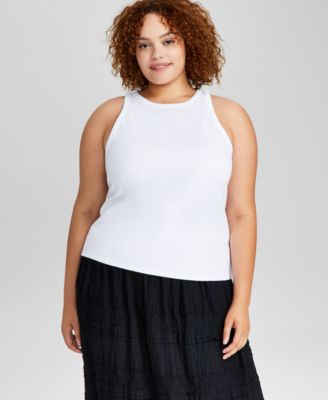 And Now This - Plus Size Sleeveless Knit Compression Top