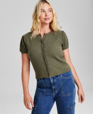 And Now This - Women's Scalloped Button-Up Sweater