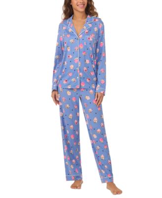 Cuddl Duds - Women's 2-Pc. Printed Long-Sleeve Pajamas Set