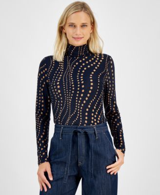 Tommy Hilfiger - Women's Dot Print Turtleneck Top