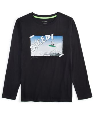 Epic Threads - Little & Big Boys Long-Sleeve Shred Graphic T-Shirt