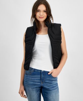 Madden Girl - Juniors' Star Puffer Stand-Collar Vest
