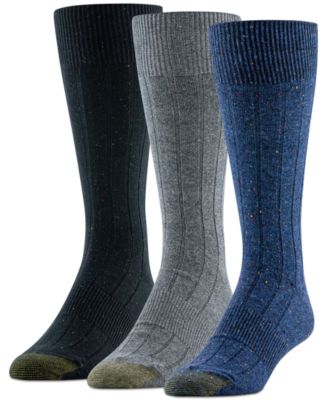 Gold Toe - Men's Speckled Hampton Crew Dress Socks, 3-Pack