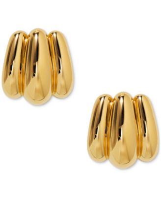 AJOA - 18k Gold-Plated Triple Lobe J-Hoop Earrings