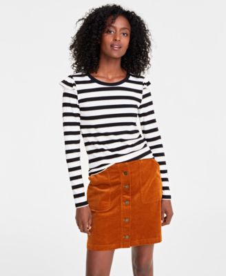 On 34th - Women's Ruffle-Trim Ribbed Long-Sleeve Top