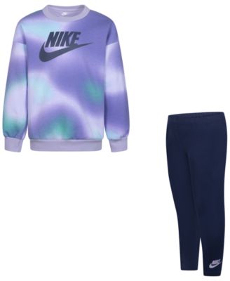 Nike - Little Girls Solarized Crewneck Top & Leggings, 2-Piece Set