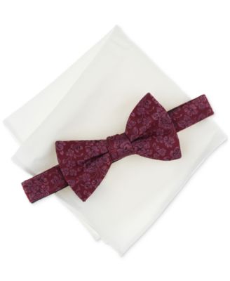Bar III - Men's Henderson Floral Bow Tie & Pocket Square Set