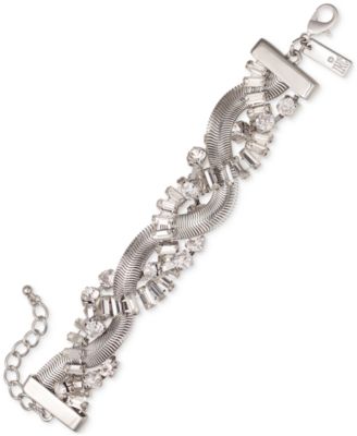 I.N.C. International Concepts - Crystal & Snake Chain Twisted Flex Bracelet