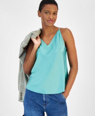 On 34th - Women's Satin Double V-Neck Tank