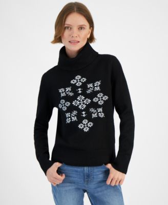 Tommy Hilfiger - Women's Snowflake Graphic Turtleneck Sweater
