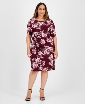 Connected - Plus Size Printed Side-Tab Dress
