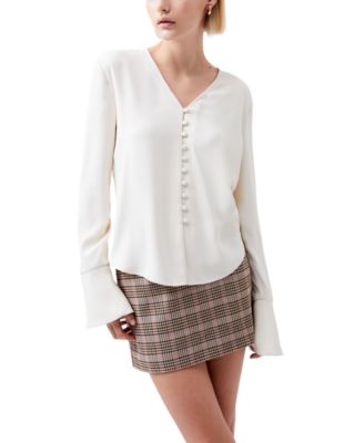 French Connection - Women's Carmen Crepe Bell-Sleeve Blouse