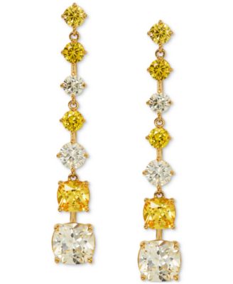 Eliot Danori - Crystal Silver-Tone Graduated Linear Earrings