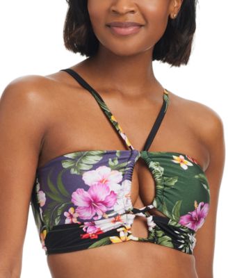 Bar III - Women's Floral-Print Bandeau Halter Cropkini