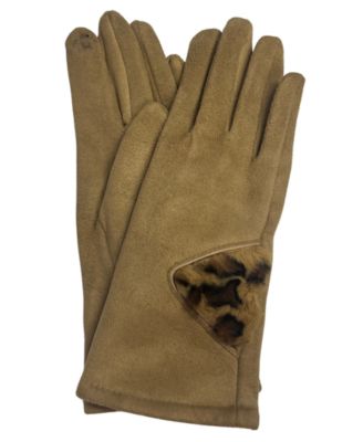 Marcus Adler - Suede Glove with Cheetah Detail