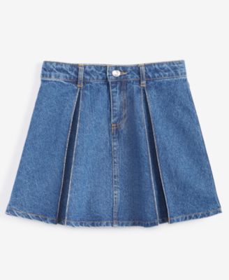 kensie - Little & Big Girls Pleated Denim Skirt