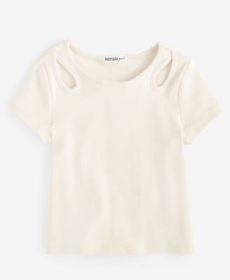 kensie - Little & Big Girls Keyhole-Cutout Top
