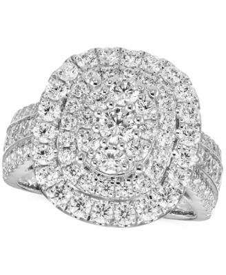 Macy's - Diamond Halo Cluster Engagement Ring (2 ct. t.w.) in 14k Gold