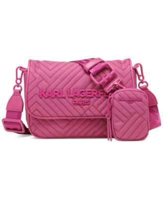 KARL LAGERFELD PARIS - Voyage Pink Quilted Crossbody Bag
