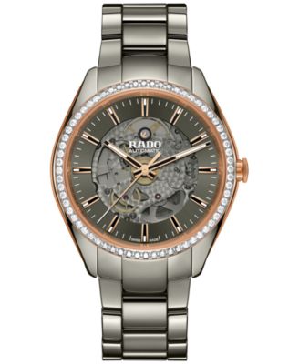 Rado - Men's Swiss Automatic HyperChrome Diamond (1 ct. t.w.) Gray High Tech Ceramic Bracelet Watch 42mm
